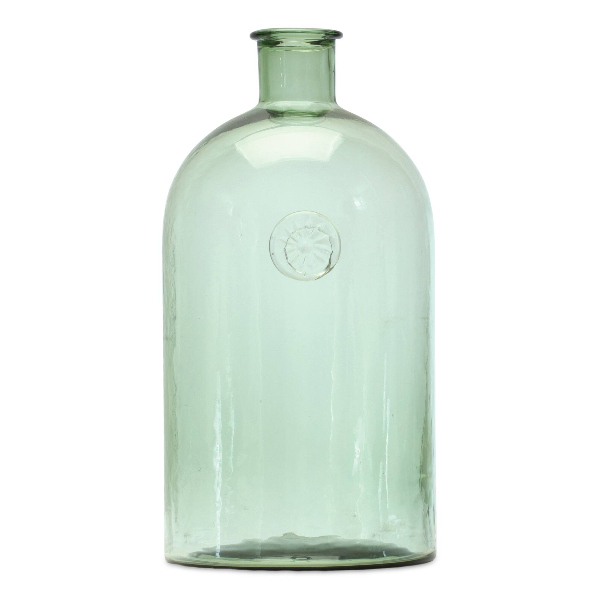 12" Decorative Sage Glass Vase